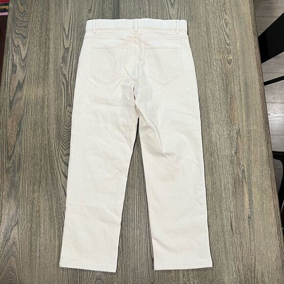 NWOT J.Jill Denim Straight Leg Jeans Mid Rise Fly Zip Button Beige Size 8 - Picture 8 of 10